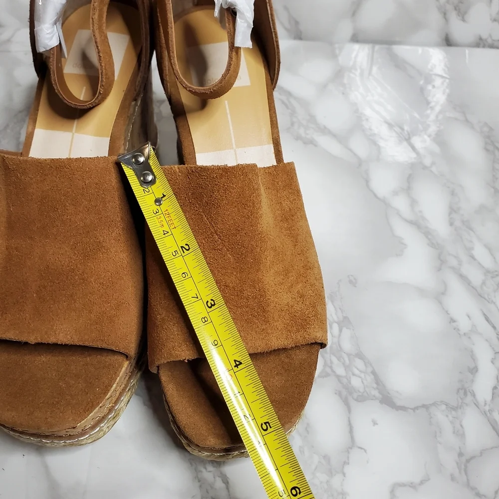 Dolce Vita Brown Suede Wedge Sandals Otto 7.5 - Picture 9 of 11